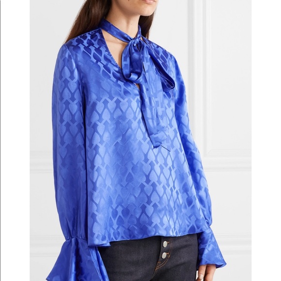 ❤️ SALONI Silk Satin Jacquard Top - Picture 3 of 14